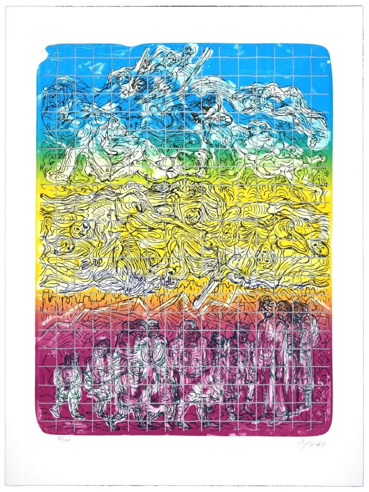 Lithographie Nørgaard - Sans espoir nous devenons tous des morts ambulants