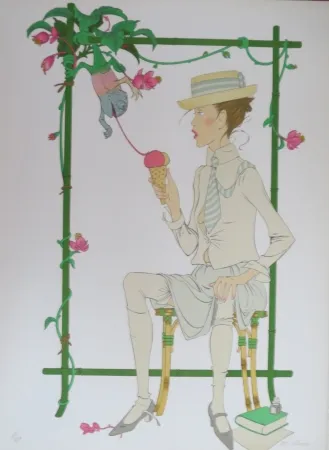 Lithographie Noyer - Le caméleon