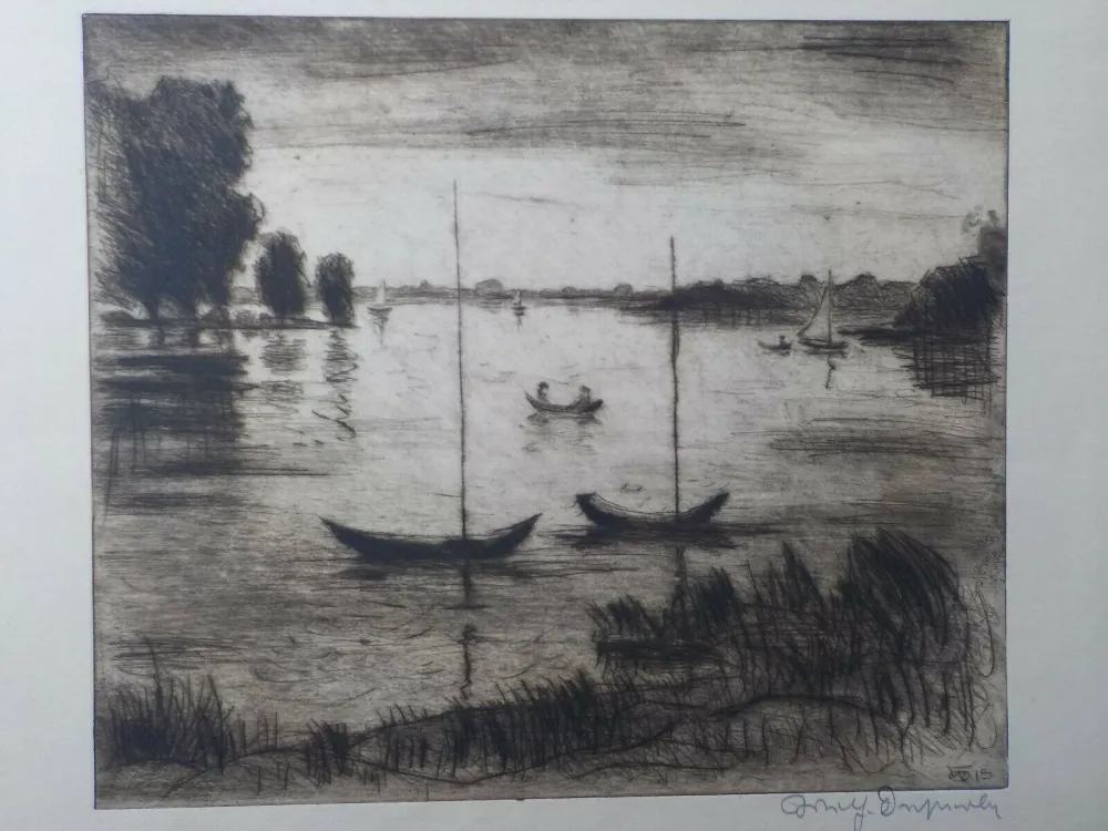 Kaltnadelradierung Oesterle - Bei Schildhorn