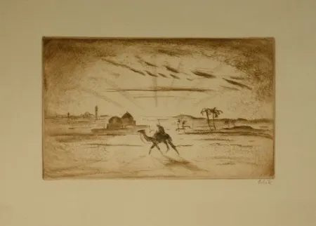 Radierung Orlik - Aus Ägypten