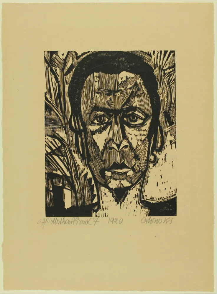 Holzschnitt Orlowski - Bildnis Frau H.N. (Portrait Mrs H.N.)