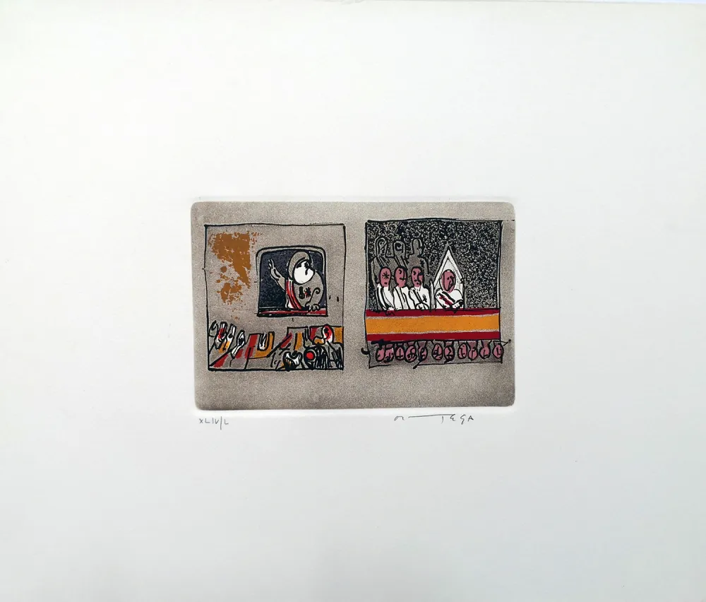 Radierung Und Aquatinta Ortega - Dittatura