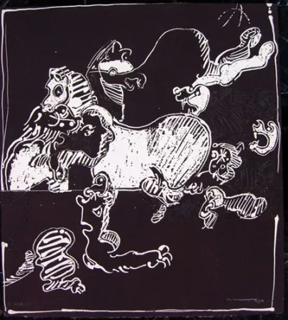 Radierung Ortega - FIERAS Y CABALLO