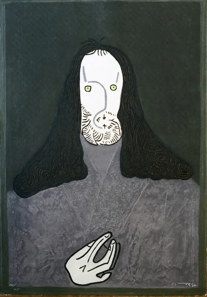 Radierung Ortega - Ritratto mistico di monaco