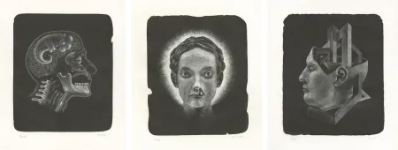 Lithographie Ott - Die Heilige (La sainte) - Triptyque