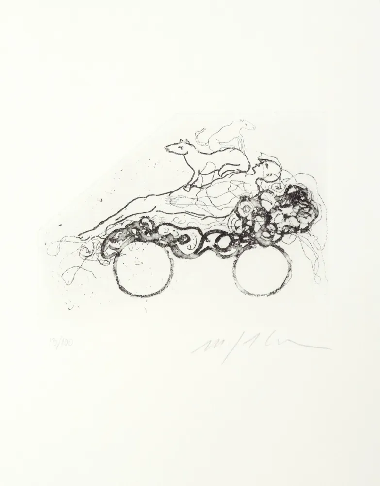 Radierung Paladino - Composition