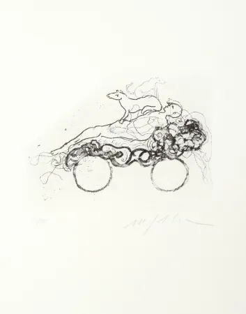 Radierung Paladino - Composition