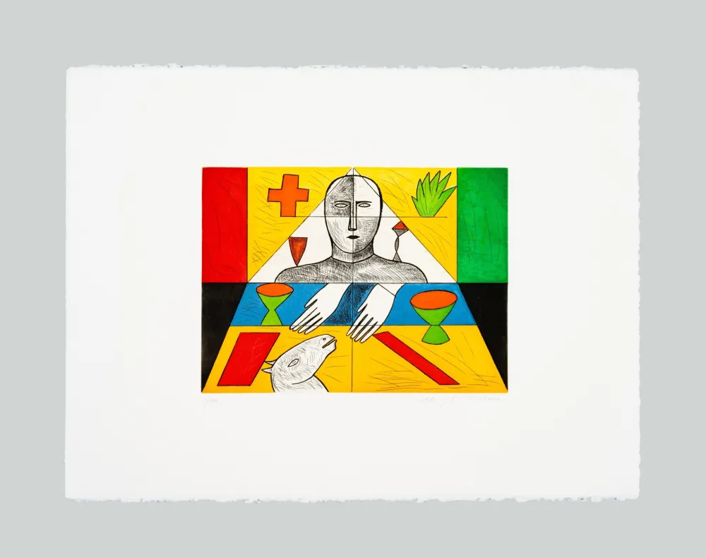 Radierung Und Aquatinta Paladino - Matematico 1