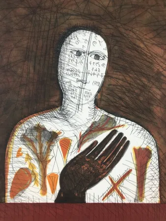 Radierung Und Aquatinta Paladino - Matematico