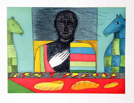 Radierung Und Aquatinta Paladino - Mathematico 6