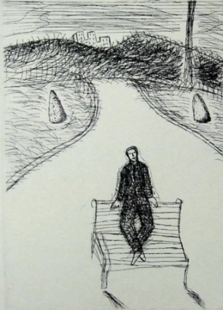 Kaltnadelradierung Paladino - Senza titolo