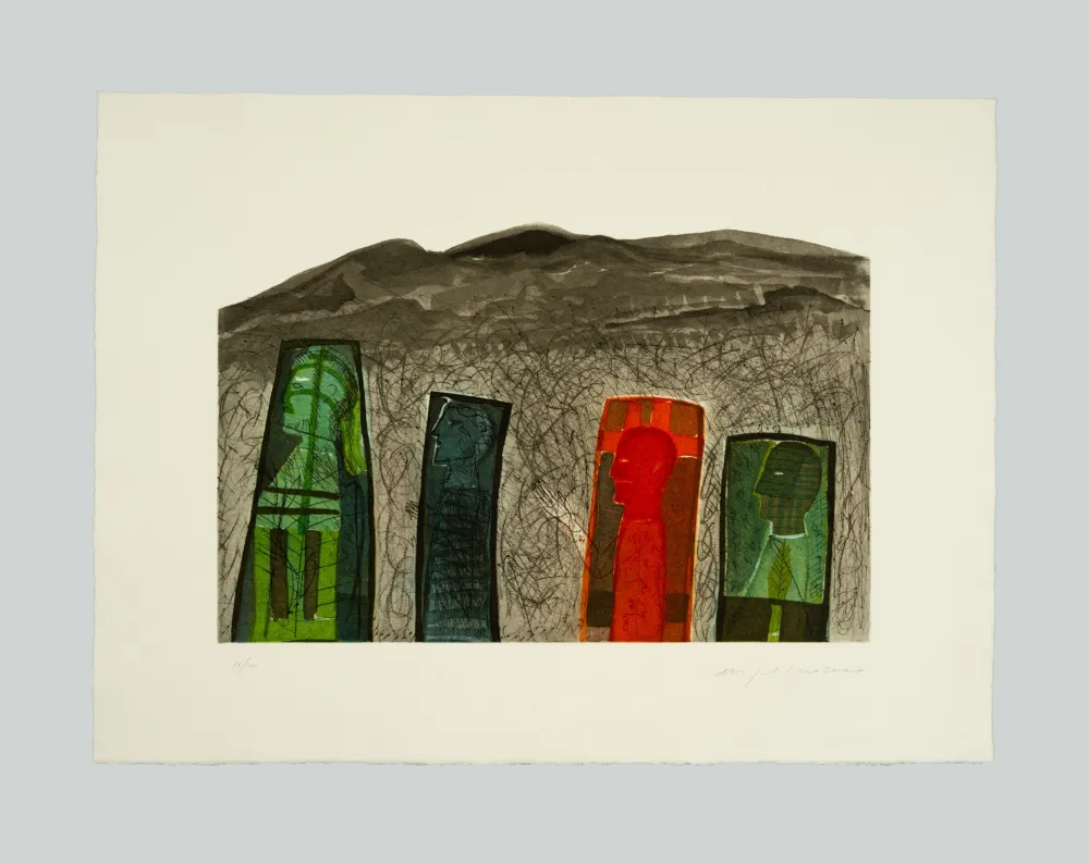 Radierung Und Aquatinta Paladino - Sguardo a destra