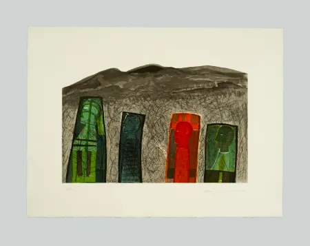 Radierung Und Aquatinta Paladino - Sguardo a destra