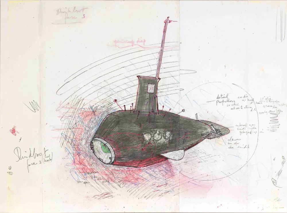 Siebdruck Panamarenko - De Duikboot : project Panamarenko faze III XL