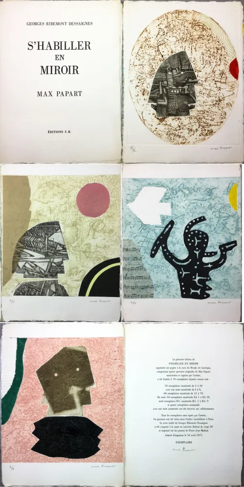 Illustriertes Buch Papart - G. Ribement Dessaigne : S 'HABILLER EN MIROIR (1977)