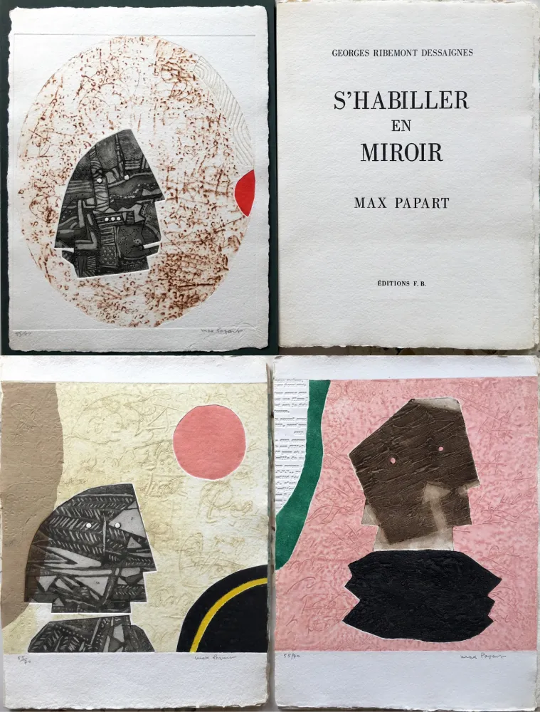 Radierung Und Aquatinta Papart - G. Ribemont Dessaignes : S’HABILLER EN MIROIR (1977).