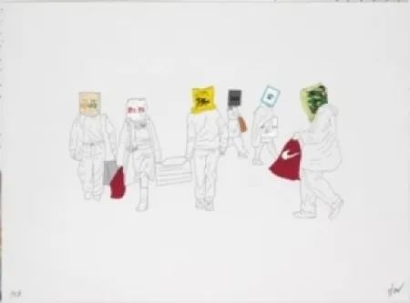 Lithographie Partegas - Shopping Heads