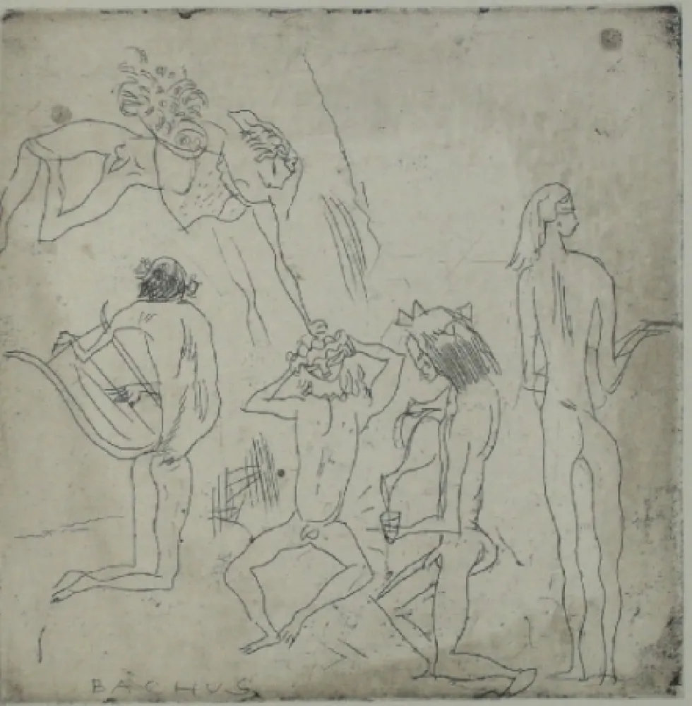 Kaltnadelradierung Pascin - Bacchus
