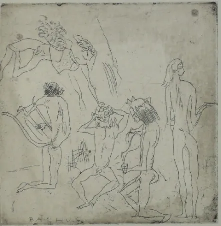 Kaltnadelradierung Pascin - Bacchus