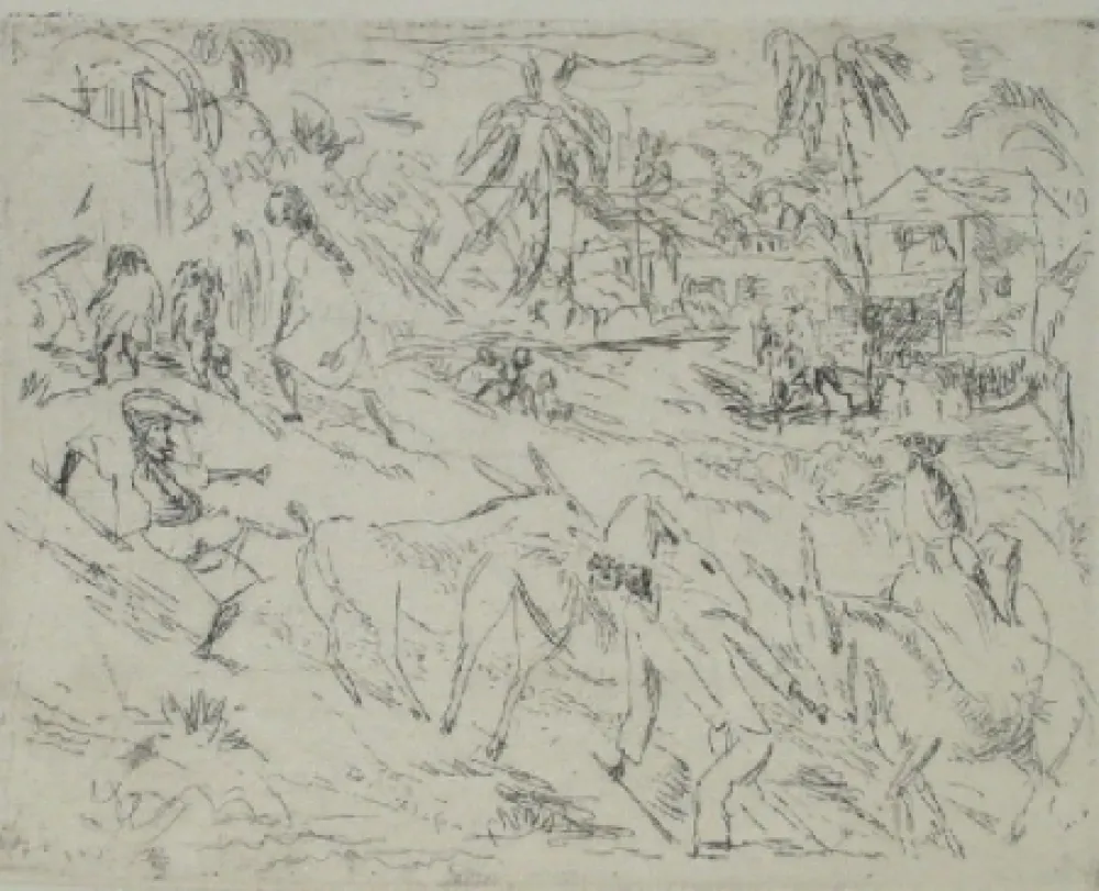 Radierung Pascin - Campagne cubaine