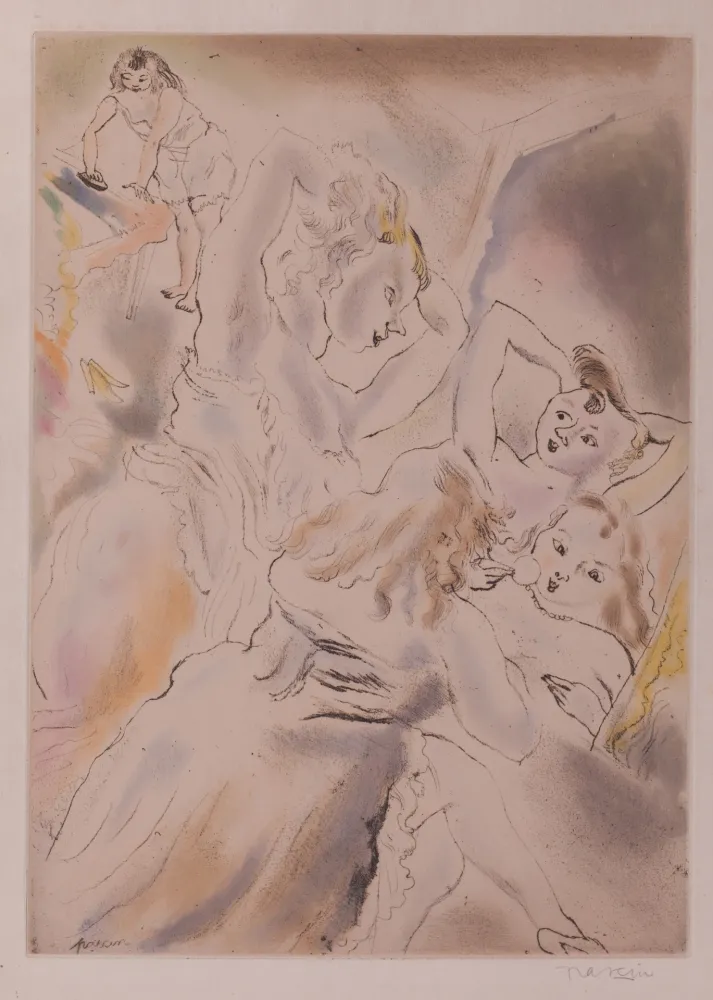 Radierung Und Aquatinta Pascin - Cendrillon (Cinderella, the stepsisters)