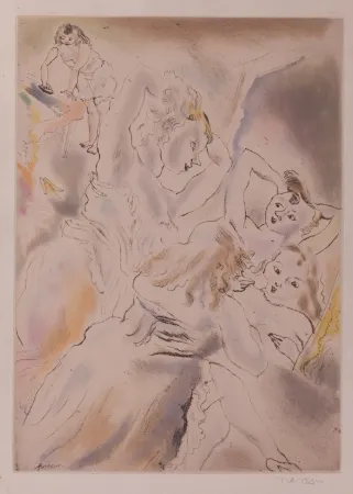 Radierung Und Aquatinta Pascin - Cendrillon (Cinderella, the stepsisters)