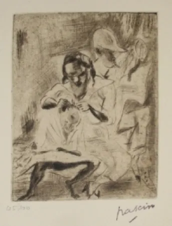 Kaltnadelradierung Pascin - Chercheuse de poux