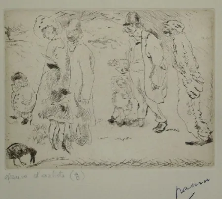 Kaltnadelradierung Pascin - Dans la rue