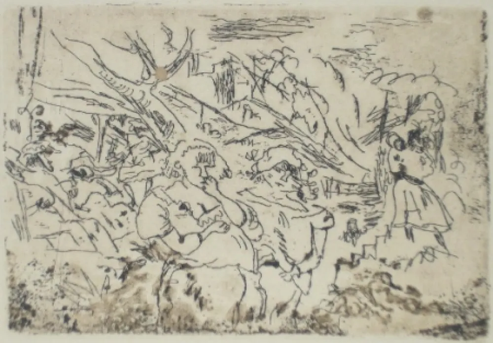 Kaltnadelradierung Pascin - En Floride