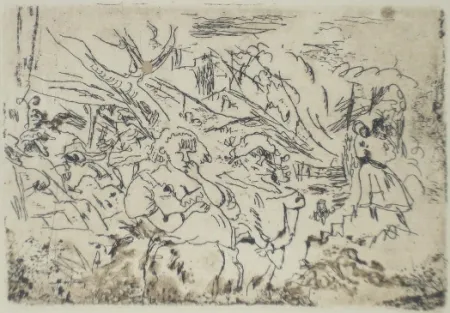 Kaltnadelradierung Pascin - En Floride