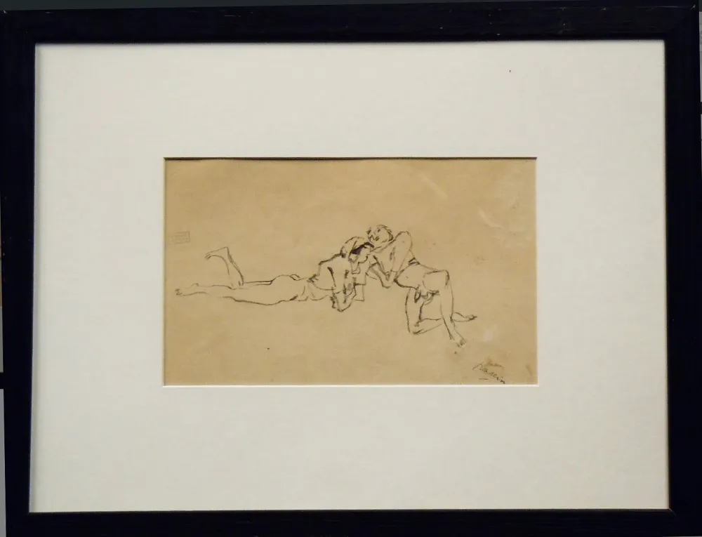 Keine Technische Pascin - Jules Pascin. Couple allongé, vers 1922. Dessin.