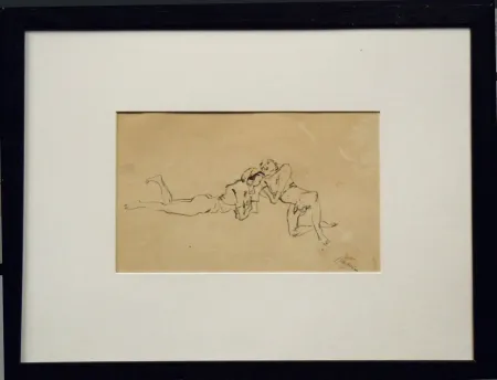 Keine Technische Pascin - Jules Pascin. Couple allongé, vers 1922. Dessin.