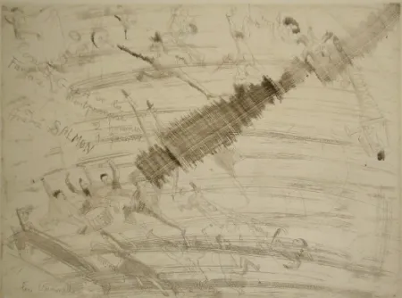 Kaltnadelradierung Pascin - La fanfare de Montparnasse