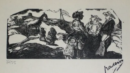Holzschnitt Pascin - La zone