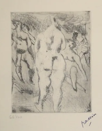 Kaltnadelradierung Pascin - Six Femmes nues
