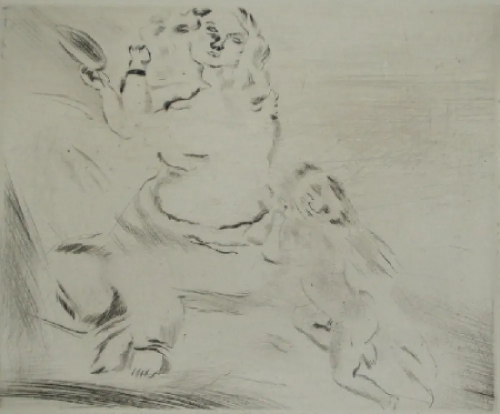 Kaltnadelradierung Pascin - Venus et l'Amour