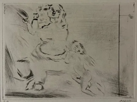 Kaltnadelradierung Pascin - Vénus et l'amour