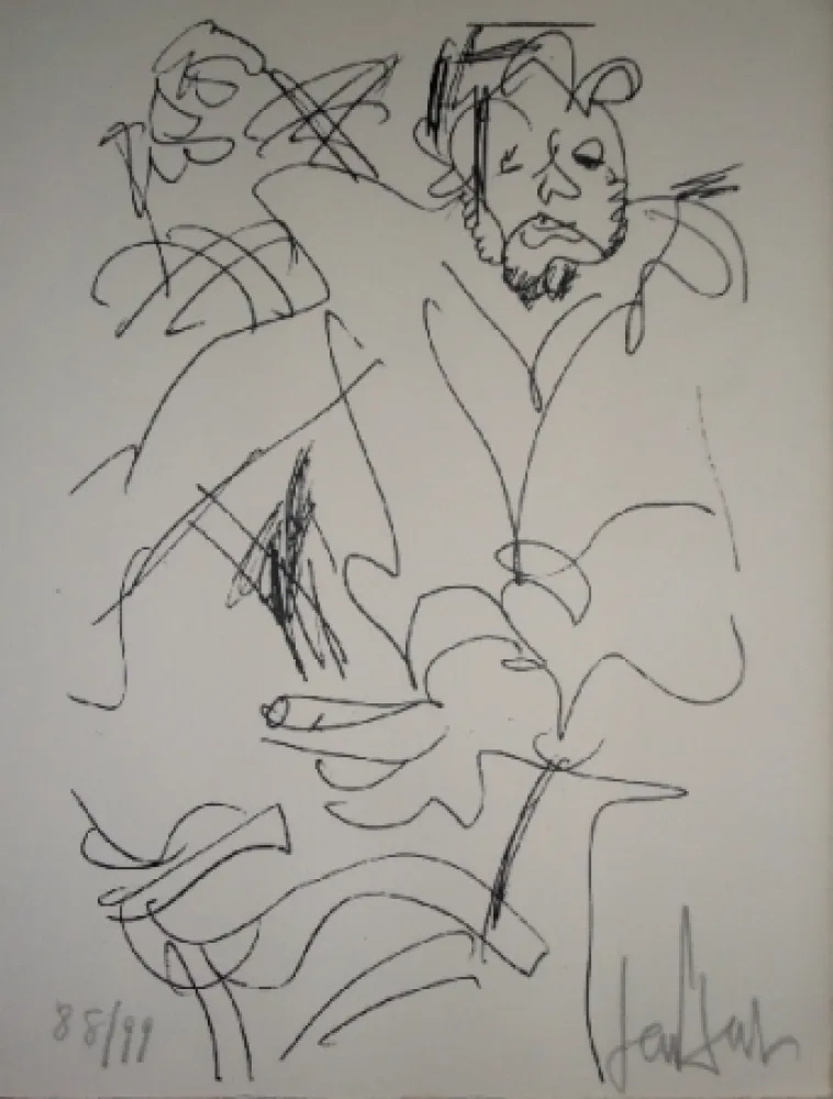 Lithographie Paul  - Le spectateur