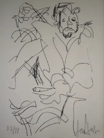 Lithographie Paul  - Le spectateur