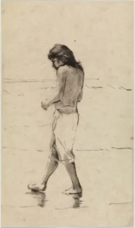 Kaltnadelradierung Paul P - Noia a la platja