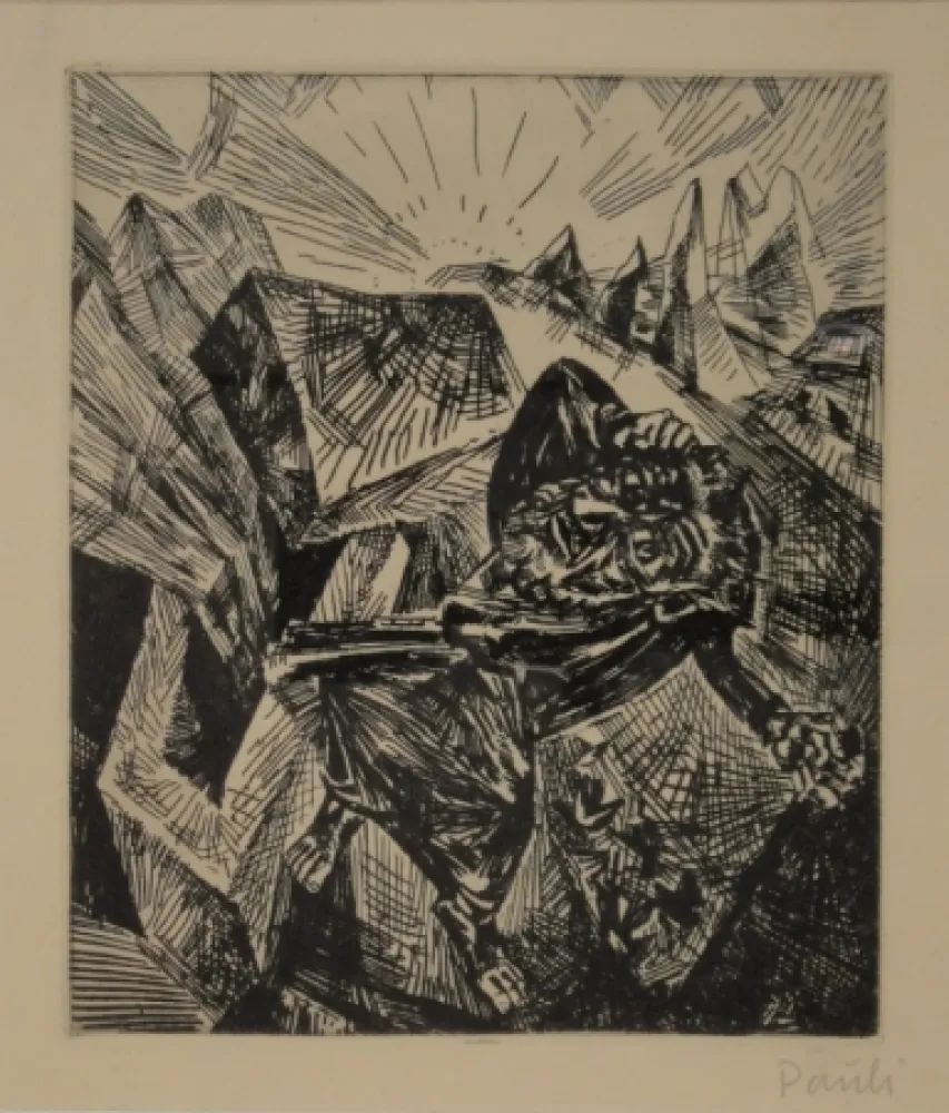 Radierung Pauli - Rastloser Wanderer
