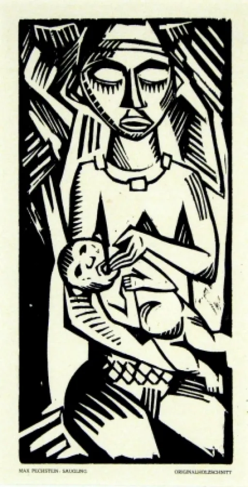 Holzschnitt Pechstein - Säugling (Infant)