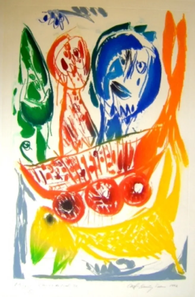 Aquatinta Pedersen - Chariot du ciel