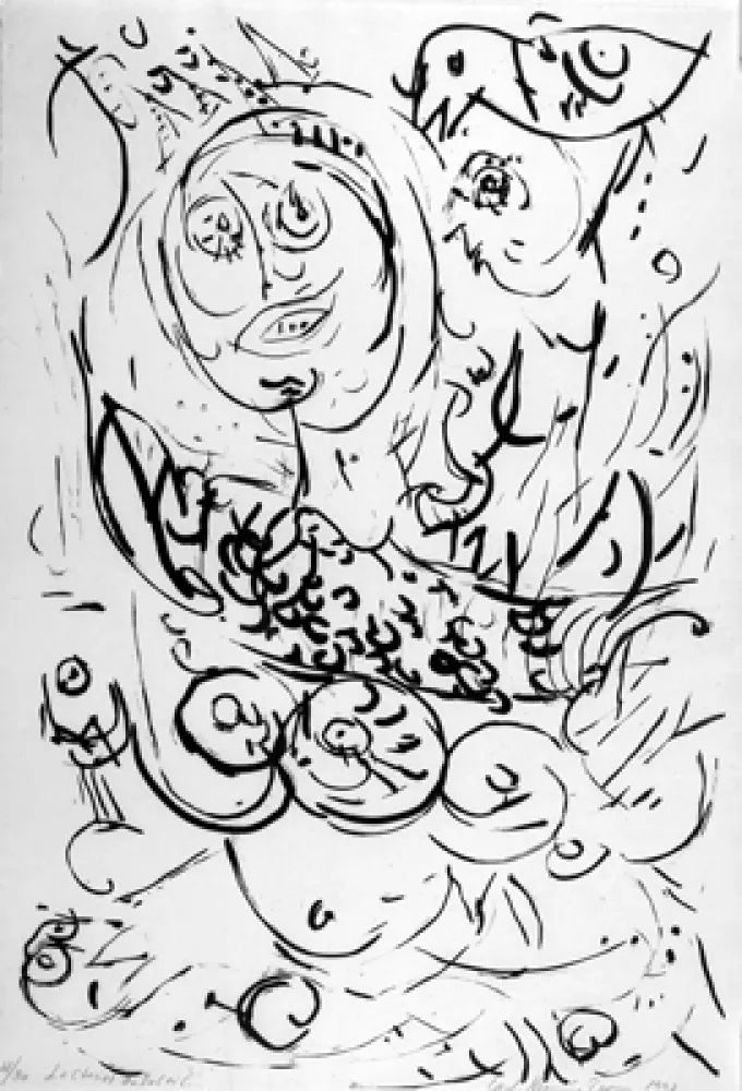 Radierung Pedersen - Chariot du soleil