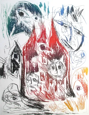 Radierung Und Aquatinta Pedersen - Le Chateau Rouge