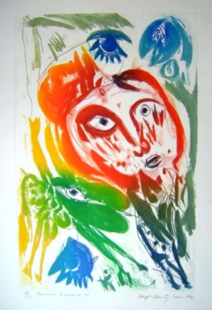 Aquatinta Pedersen - Rencontre hivernale