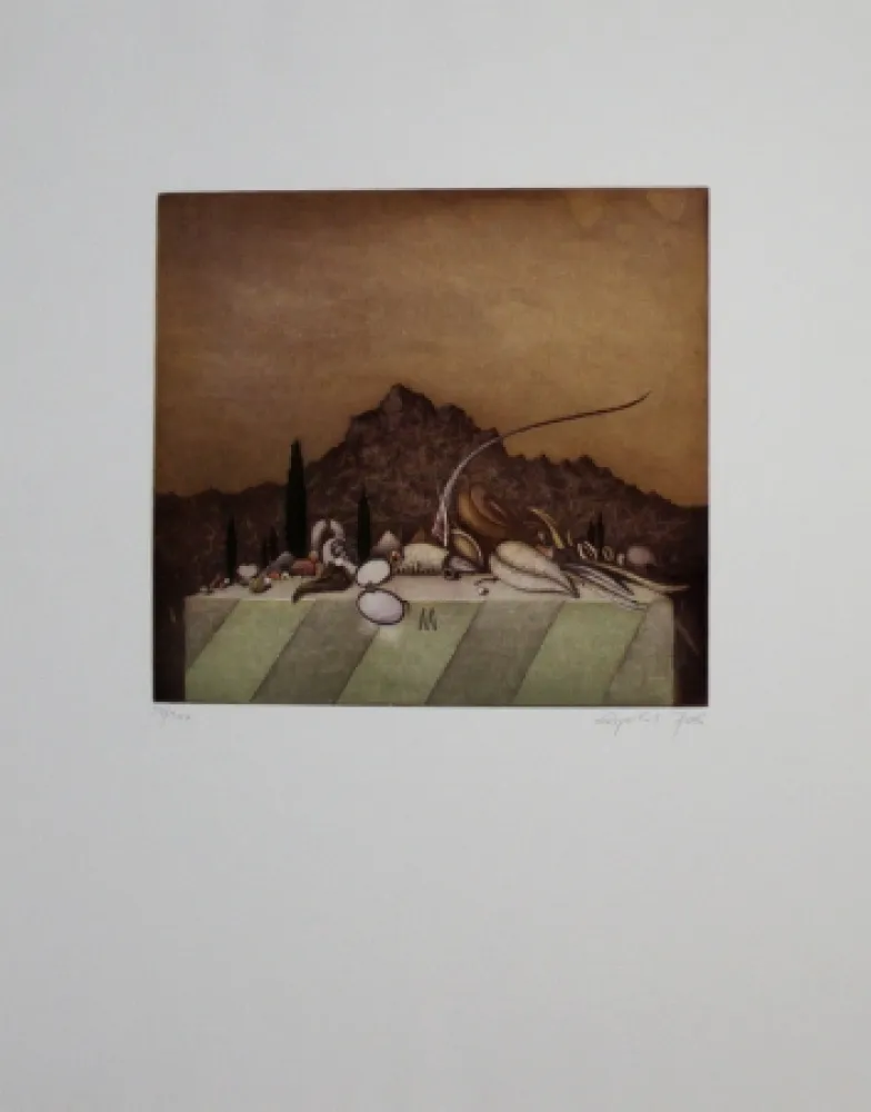 Radierung Und Aquatinta Peer - Still Life Landscape