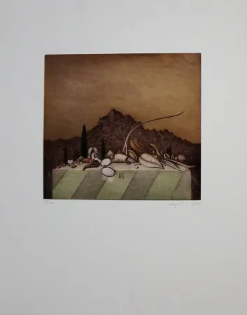 Radierung Und Aquatinta Peer - Still Life Landscape