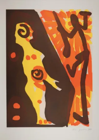 Radierung Und Aquatinta Penck - Serie I Rächer