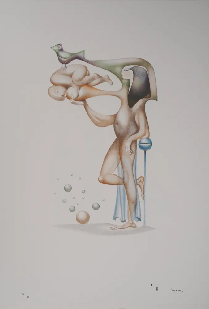 Lithographie Pérahim - L'Alphabet Hébreu : Maternité Egyptienne